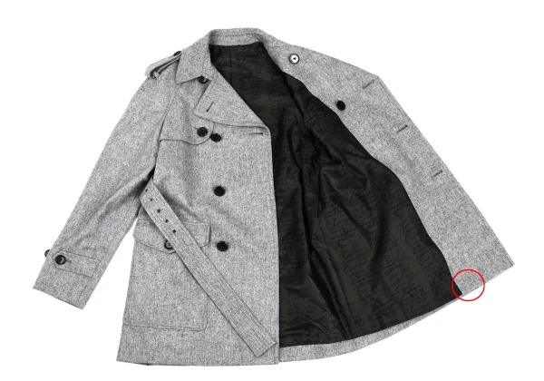 Jean Paul GAULTIER CLASSIQUE Wool Blend Belted Double Coat K-173086_010