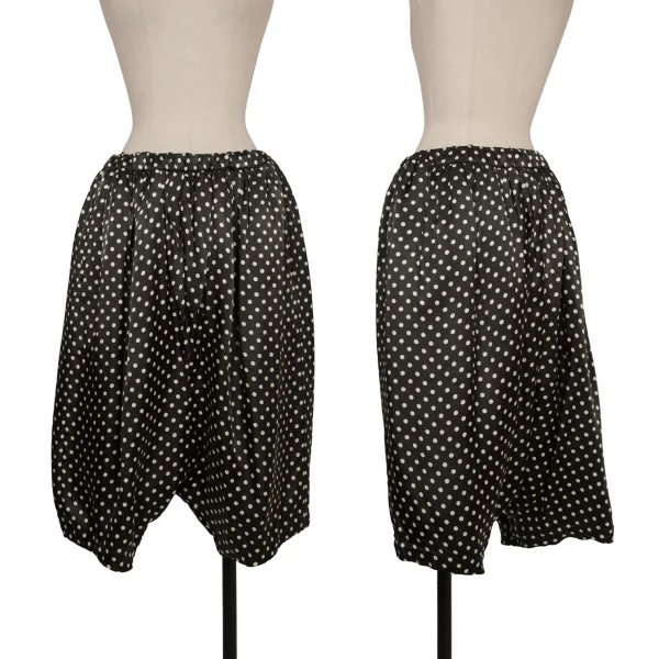 COMME des GARCONS Quilted-Lining Padded Dot Shorts Black,White XS K-173087_001