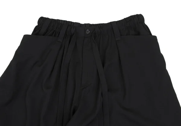 Yohji Yamamoto POUR HOMME Wool Gabardine Drawstring Wide Pants K-173088_004