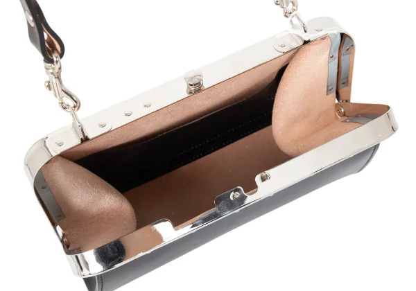 COMME des GARCONS Clasp Closure Design Leather Shoulder Bag K-173095_012