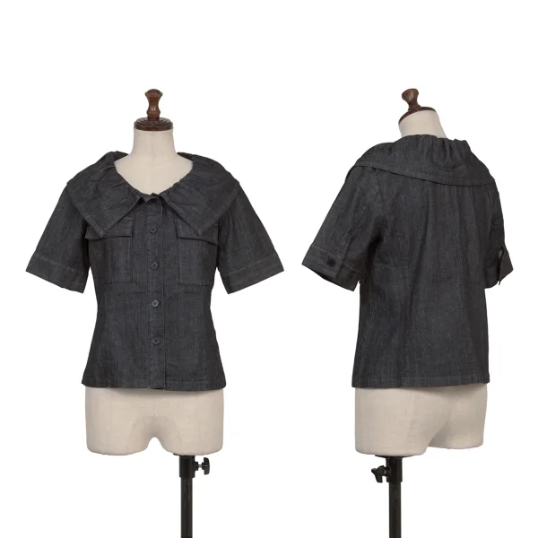 L'EQUIPE YOSHIE INABA Denim Short Sleeve Shirt Navy 36 K-173099_001
