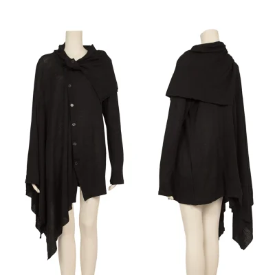 Yohji Yamamoto FEMME Wool Silk Asymmetrical Knit Cardigan