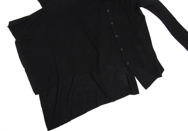 Yohji Yamamoto FEMME Wool Silk Asymmetrical Knit Cardigan K-173100_009
