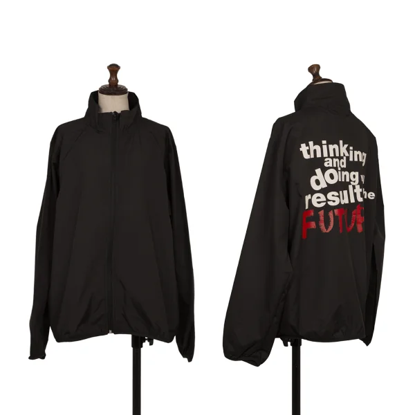 COMME des GARCONS Back Message Print Zip Up Jacket Black M K-173102_001