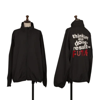 COMME des GARCONS Back Message Print Zip Up Jacket