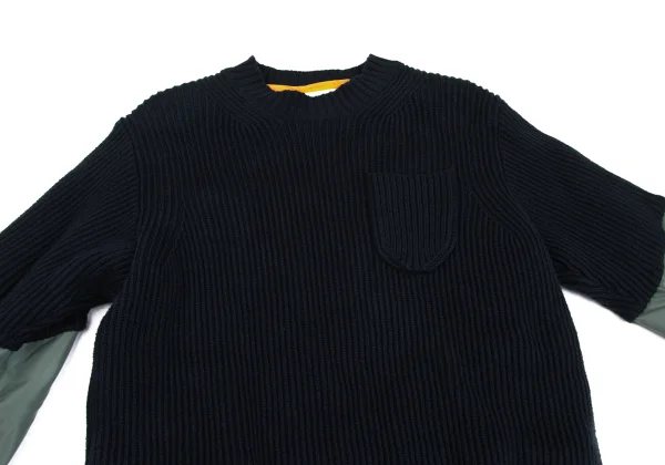 sacai Nylon Twill Docking Pullover Knit Sweater K-173106_002