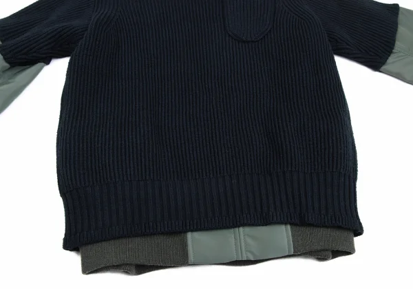 sacai Nylon Twill Docking Pullover Knit Sweater K-173106_010