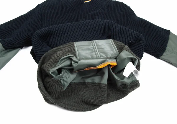 sacai Nylon Twill Docking Pullover Knit Sweater K-173106_012