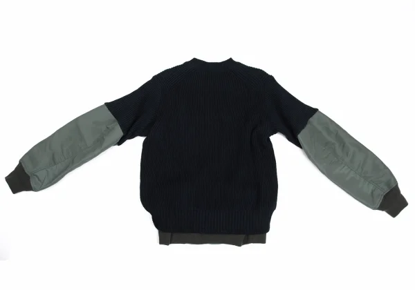 sacai Nylon Twill Docking Pullover Knit Sweater K-173106_013