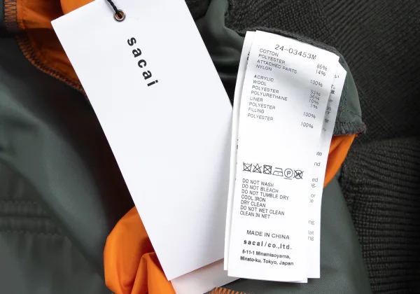 sacai Nylon Twill Docking Pullover Knit Sweater K-173106_016