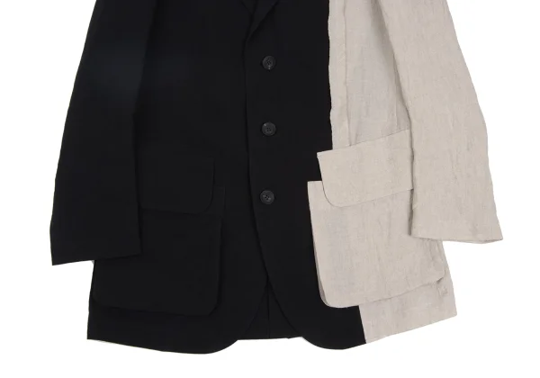 Yohji Yamamoto POUR HOMME Linen Switching Jacket K-173112_010