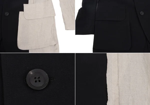 Yohji Yamamoto POUR HOMME Linen Switching Jacket K-173112_011