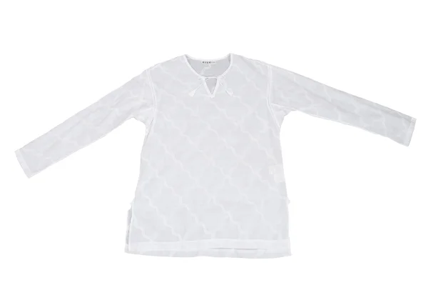 ASHA BY MDS Wave Embroidery Cord-neck Skipper Blouse K-173123_002