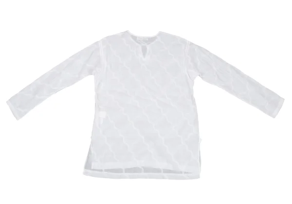 ASHA BY MDS Wave Embroidery Cord-neck Skipper Blouse K-173123_014