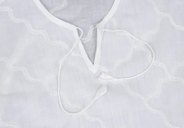ASHA BY MDS Wave Embroidery Cord-neck Skipper Blouse K-173124_005