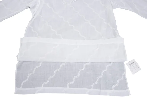 ASHA BY MDS Wave Embroidery Cord-neck Skipper Blouse K-173124_009