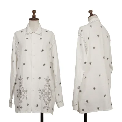 ASHA BY MDS Graphic Embroidery Print Blouse