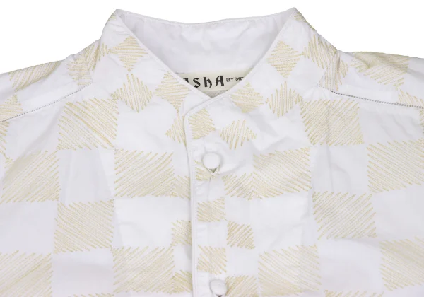 ASHA BY MDS Check Embroidery Stand-collar Blouse K-173129_004