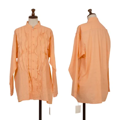 ASHA BY MDS Front Tuck Frill Stand-collar Blouse