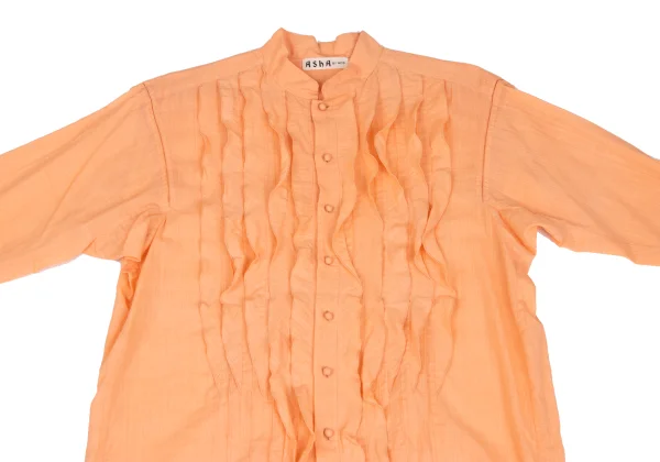 ASHA BY MDS Front Tuck Frill Stand-collar Blouse K-173130_003