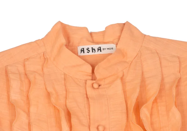 ASHA BY MDS Front Tuck Frill Stand-collar Blouse K-173130_004
