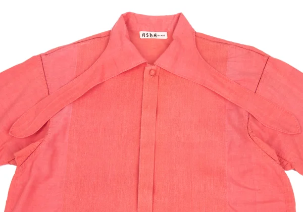 ASHA BY MDS Zigzag Stitch Tie-Neck Blouse K-173131_003