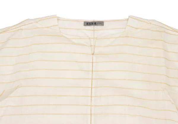ASHA BY MDS Square Neck Glitter Stripe Skipper Blouse K-173133_003