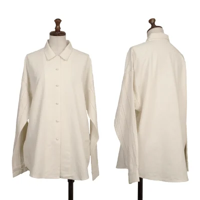 ASHA BY MDS Striped Sleeve Switching Open Collar Shirt