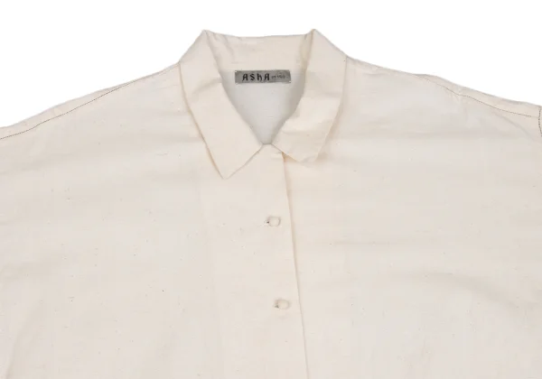 ASHA BY MDS Striped Sleeve Switching Open Collar Shirt K-173135_003