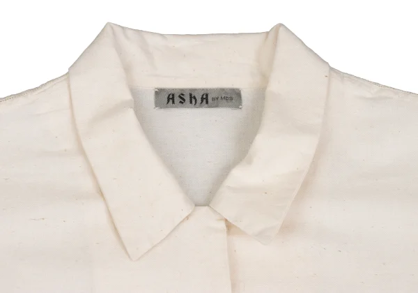 ASHA BY MDS Striped Sleeve Switching Open Collar Shirt K-173135_004