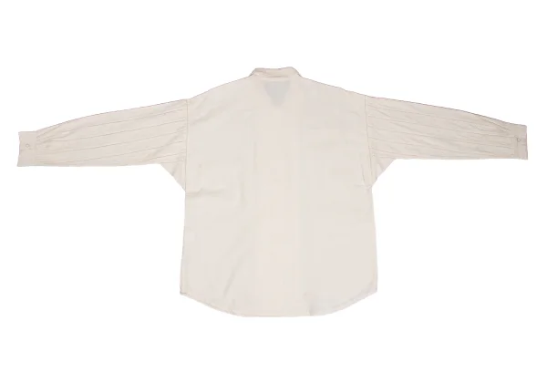 ASHA BY MDS Striped Sleeve Switching Open Collar Shirt K-173135_013