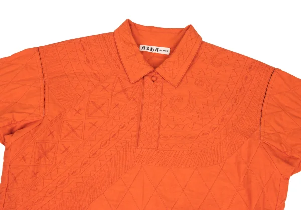 ASHA BY MDS Ethnic Embroidery Long Sleeve Polo Shirt K-173138_003