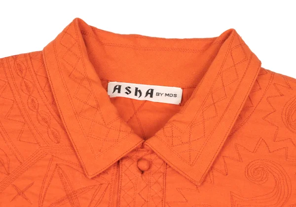 ASHA BY MDS Ethnic Embroidery Long Sleeve Polo Shirt K-173138_004