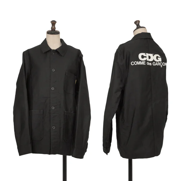 CDG Cotton Back Logo Print Coverall Jacket Black S K-173141_001
