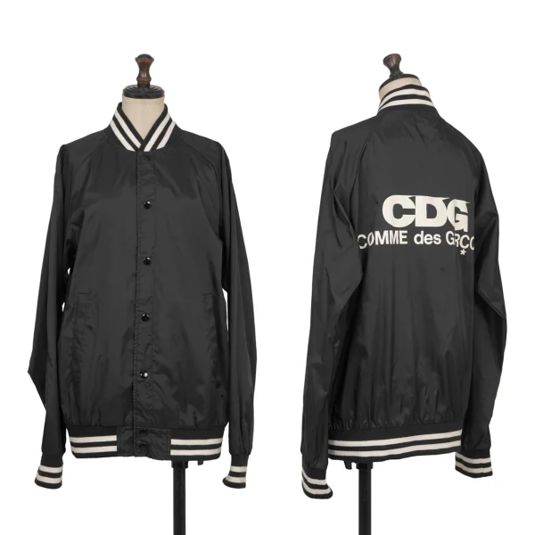 CDG Nylon Back Logo Print Varsity Jacket Black S K-173142_001