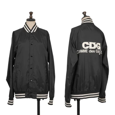 CDG Nylon Back Logo Print Varsity Jacket