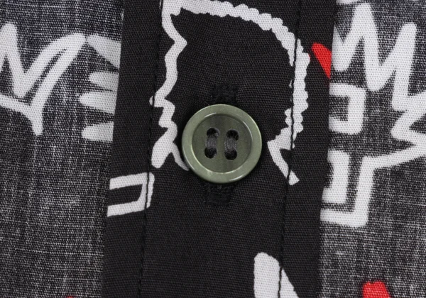 BLACK COMME des GARCONS Punk Graphic Print Inside Out Short Sleeve Shirt K-173143_004