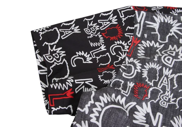 BLACK COMME des GARCONS Punk Graphic Print Inside Out Short Sleeve Shirt K-173143_006