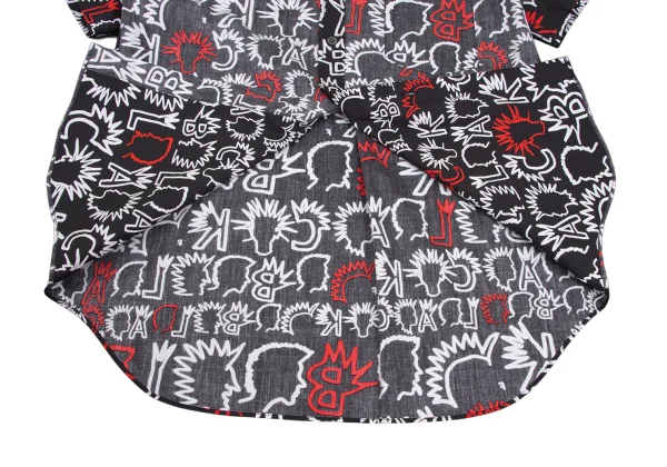 BLACK COMME des GARCONS Punk Graphic Print Inside Out Short Sleeve Shirt K-173143_008