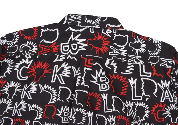 BLACK COMME des GARCONS Punk Graphic Print Inside Out Short Sleeve Shirt K-173143_010