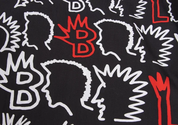BLACK COMME des GARCONS Punk Graphic Print Inside Out Short Sleeve Shirt K-173143_011