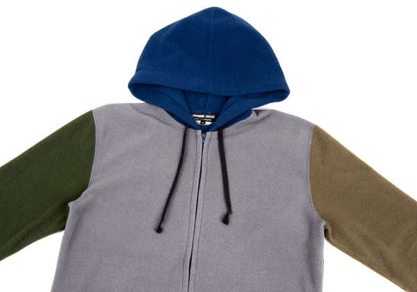 COMME des GARCONS HOMME DEUX Color Block Switching Fleece Hoodie K-173148_002