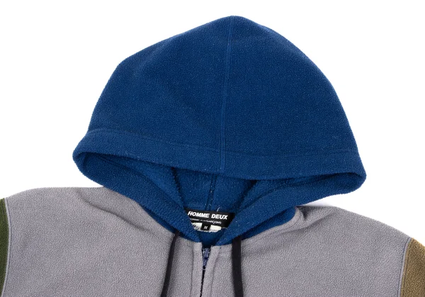 COMME des GARCONS HOMME DEUX Color Block Switching Fleece Hoodie K-173148_003