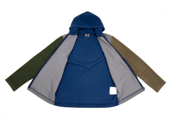 COMME des GARCONS HOMME DEUX Color Block Switching Fleece Hoodie K-173148_012