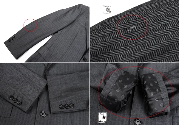 COMME des GARCONS HOMME DEUX Wool Blend Herringbone Jacket K-173149_005