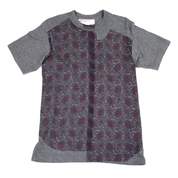 COMME des GARCONS HOMME HOMME Front Botanical Print Short Sleeve T-Shirt Grey,Pink S-M K-173150_001