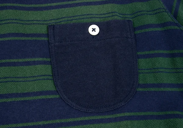 JUNYA WATANABE MAN COMME des GARCONS Piqué Striped V-Neck Short Sleeve T-Shirt K-173152_005