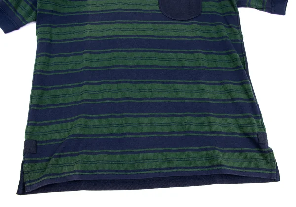 JUNYA WATANABE MAN COMME des GARCONS Piqué Striped V-Neck Short Sleeve T-Shirt K-173152_007