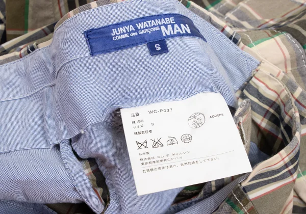 JUNYA WATANABE MAN COMME des GARCONS Cotton Side Pocket Check Shorts K-173153_015
