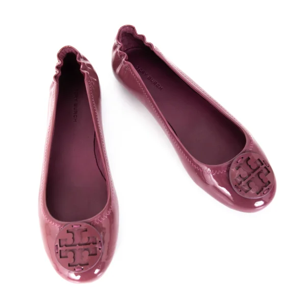 Tory Burch Logo Motif Ornament Flat Shoes Bordeaux 6 1/2 K-173160_001